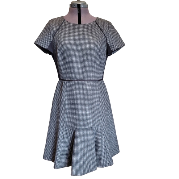 SZ10 J Crew Dress Black Grey Wool Blend - Picture 2 of 13